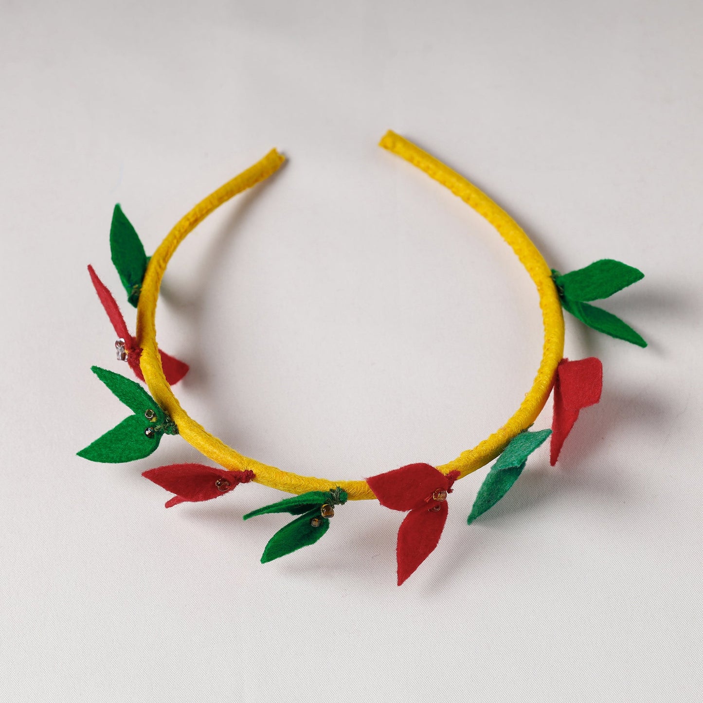  Flower - Handmade Felt & Beadwork Hair Band 