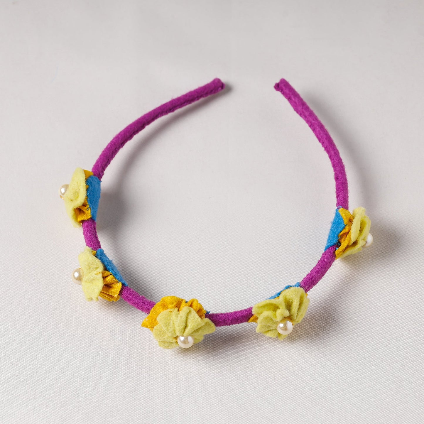  Flower - Handmade Felt & Beadwork Hair Band 
