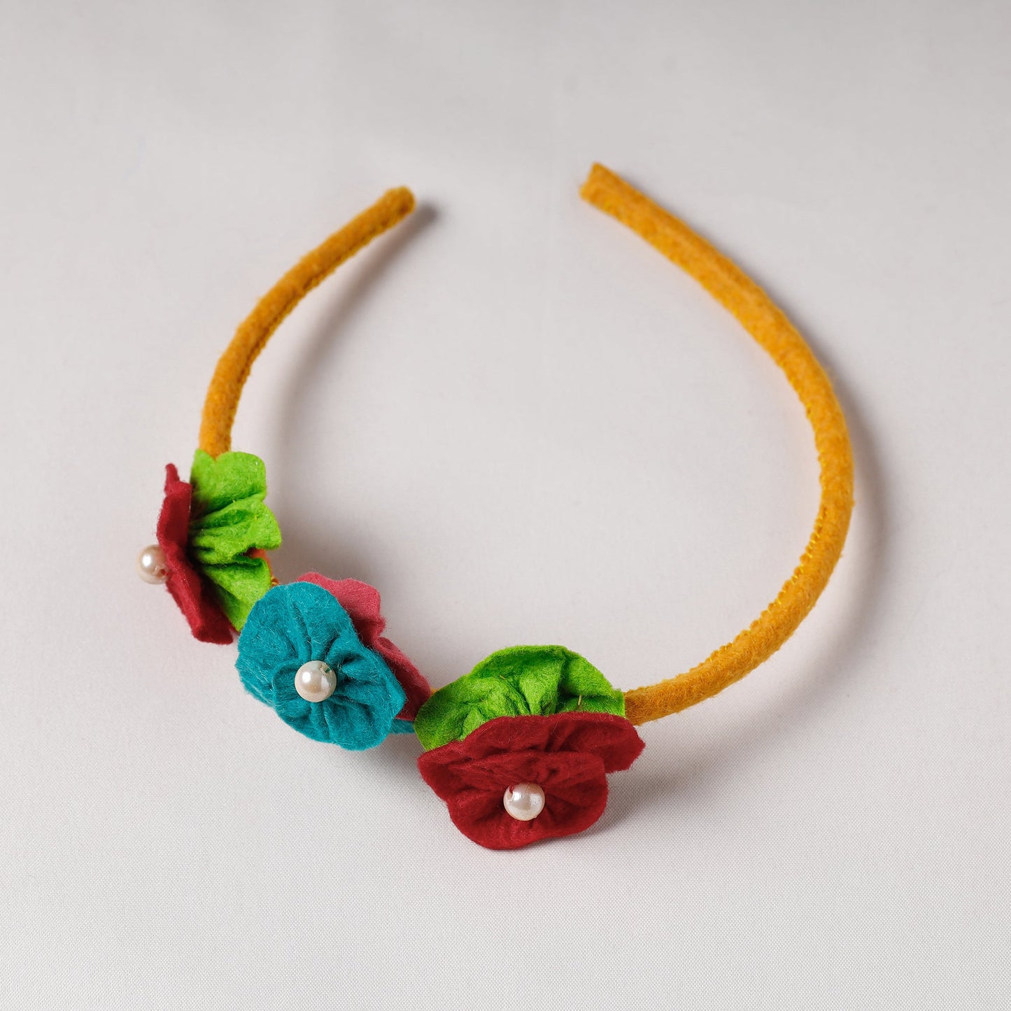  Flower - Handmade Felt & Beadwork Hair Band 