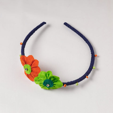  Flower - Handmade Felt & Beadwork Hair Band 