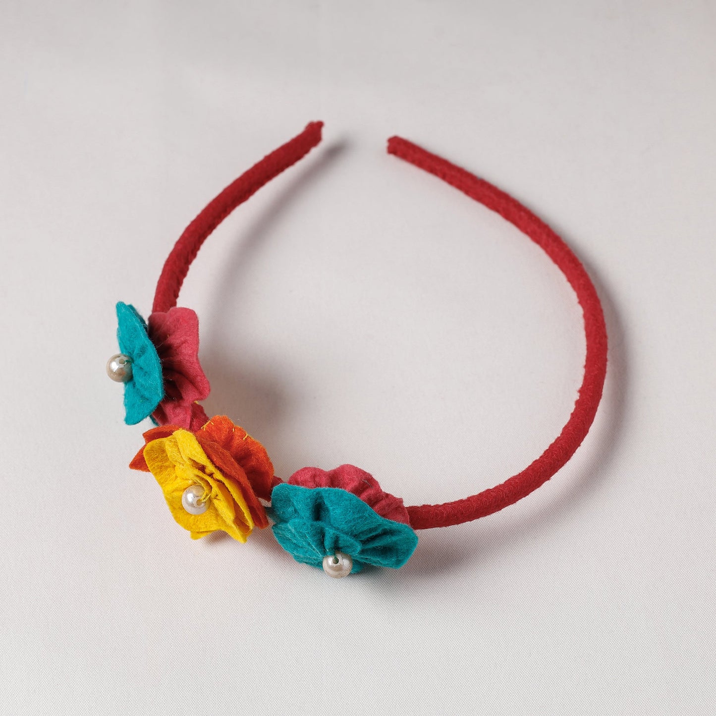  Flower - Handmade Felt & Beadwork Hair Band 