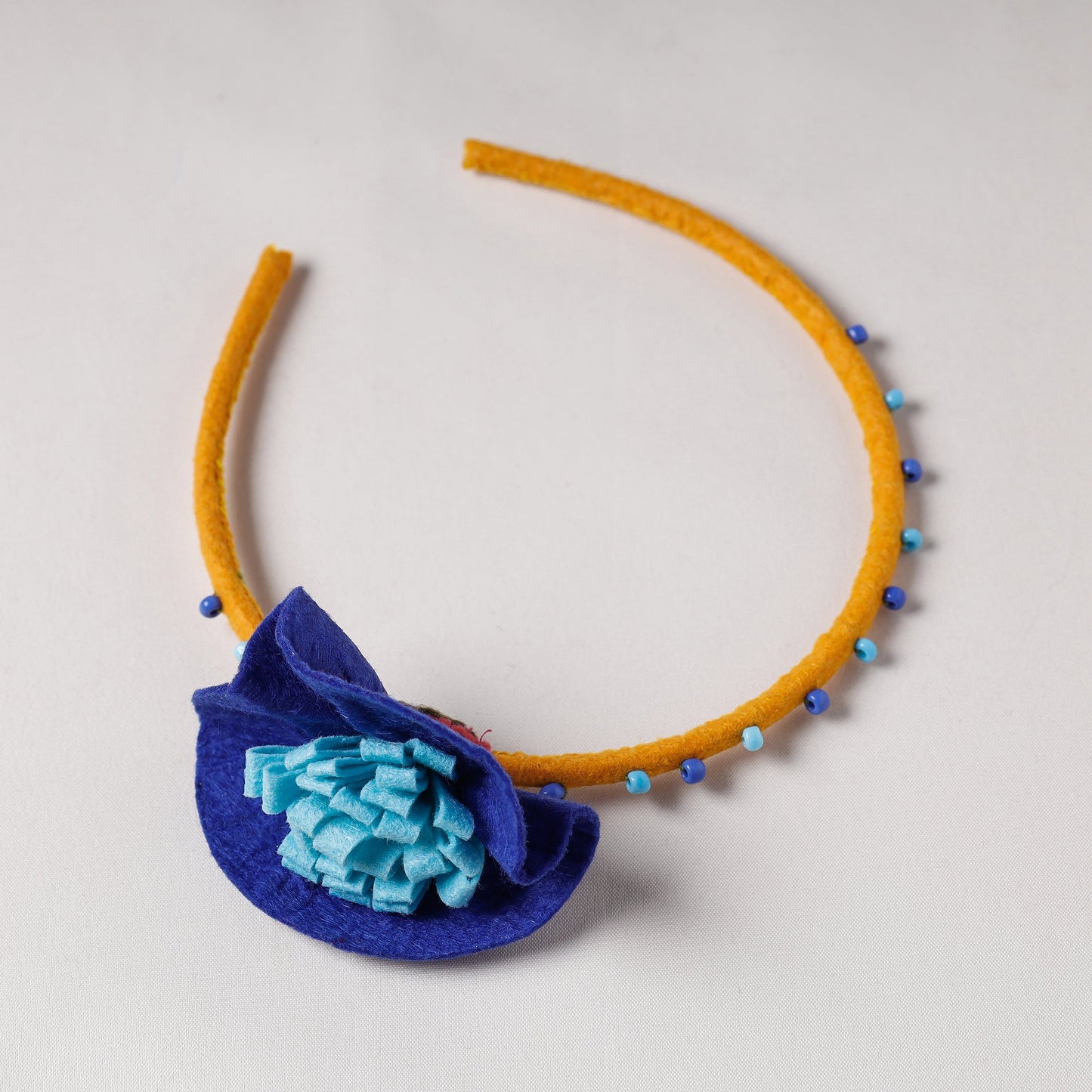  Flower - Handmade Felt & Beadwork Hair Band 