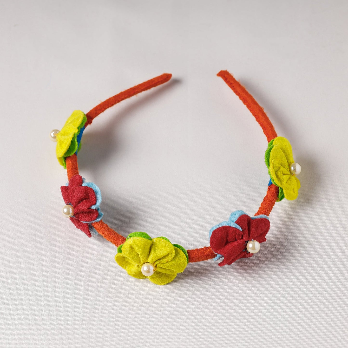  Flower - Handmade Felt & Beadwork Hair Band 