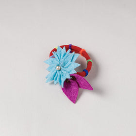  Flower - Handmade Felt & Beadwork Rubber Band 