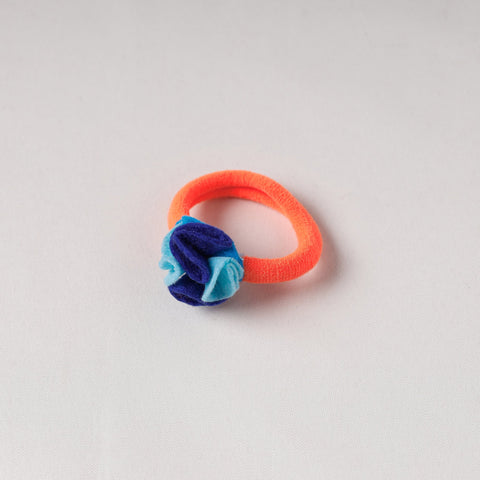  Flower - Handmade Felt & Beadwork Rubber Band 