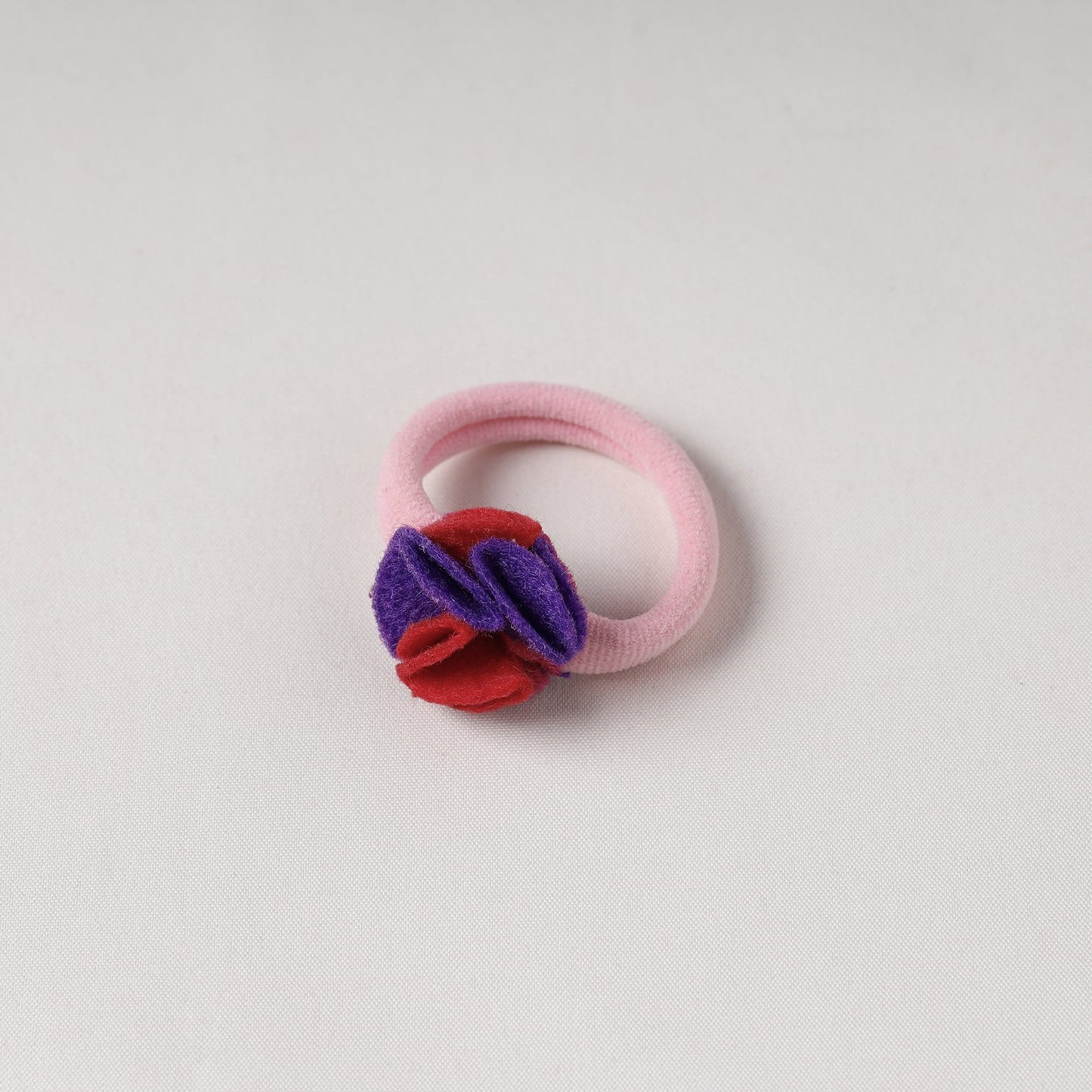  Flower - Handmade Felt & Beadwork Rubber Band 