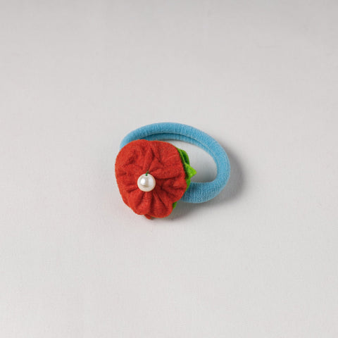  Flower - Handmade Felt & Beadwork Rubber Band 