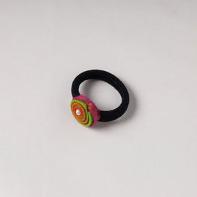  Flower - Handmade Felt & Beadwork Rubber Band 