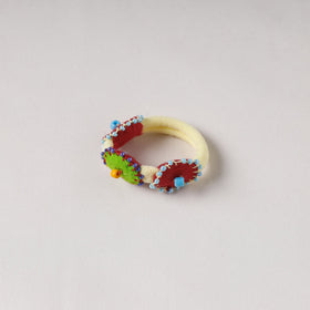  Flower - Handmade Felt & Beadwork Rubber Band 