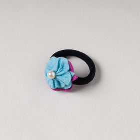  Flower - Handmade Felt & Beadwork Rubber Band 
