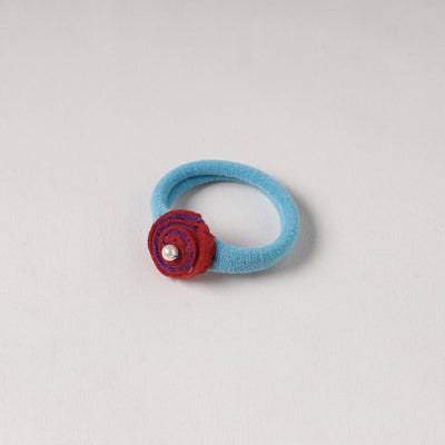  Flower - Handmade Felt & Beadwork Rubber Band 