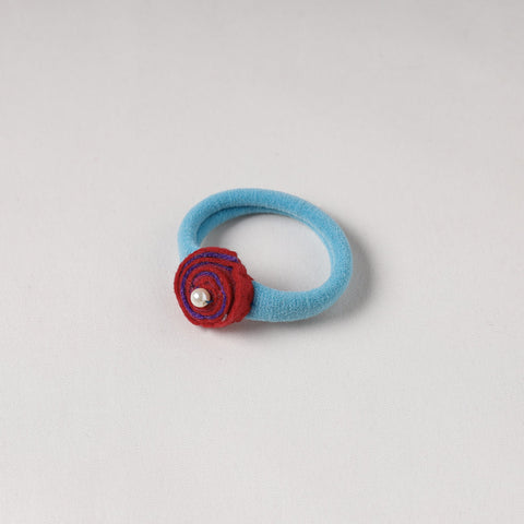  Flower - Handmade Felt & Beadwork Rubber Band 