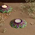  Flower - Handpainted Clay Candle Holders (Set of 2) Online in India l iTokri.com 