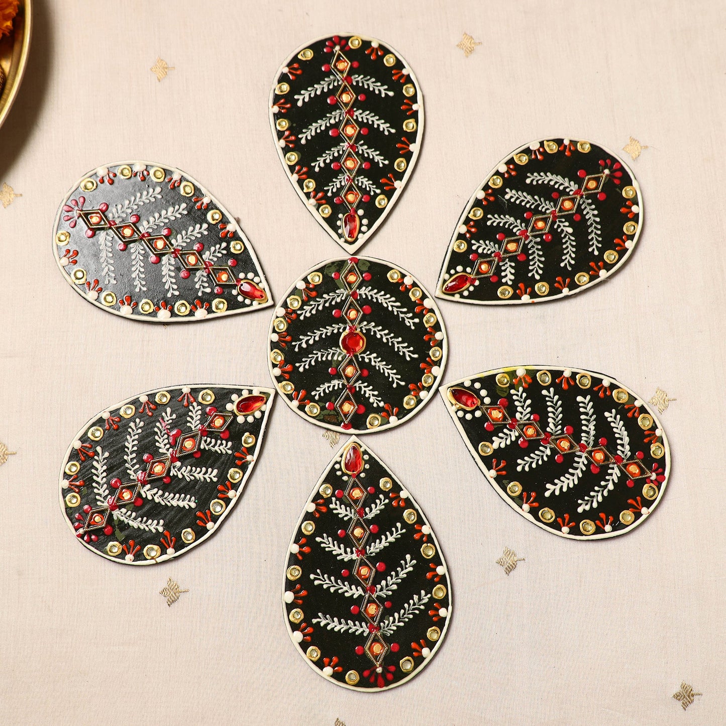  Flower Rangoli - Hand Painted Beadwork Home Decor Items