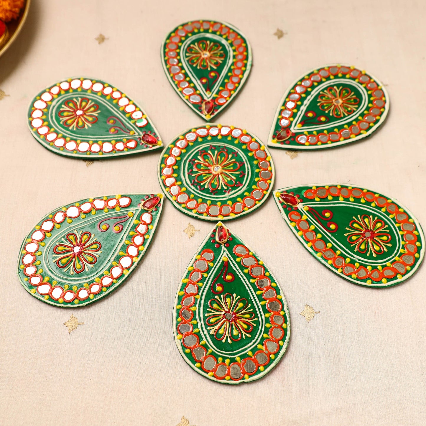 Flower rangoli - hand painted beadwork home decor items 15
