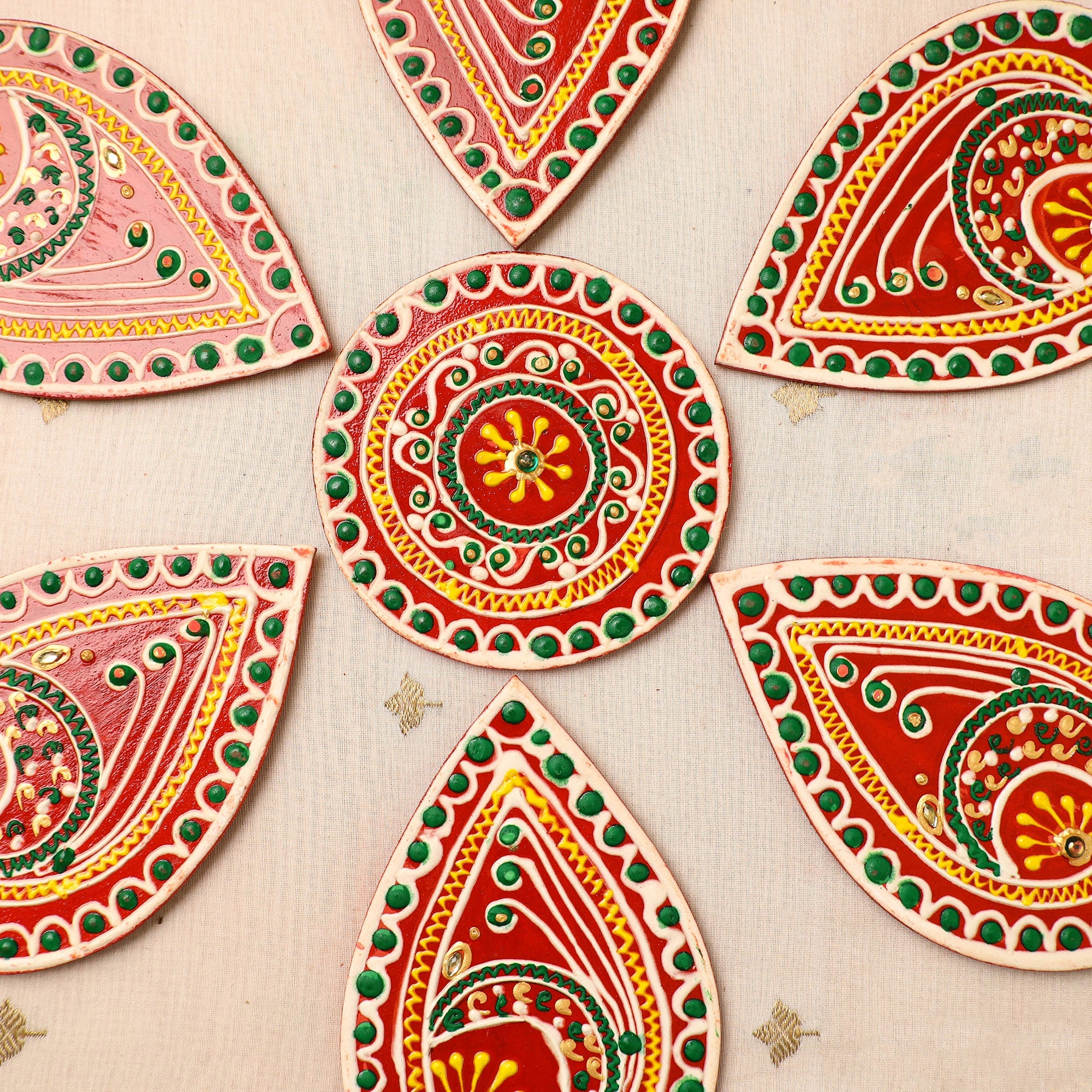  Flower Rangoli - Hand Painted Beadwork Home Decor Items