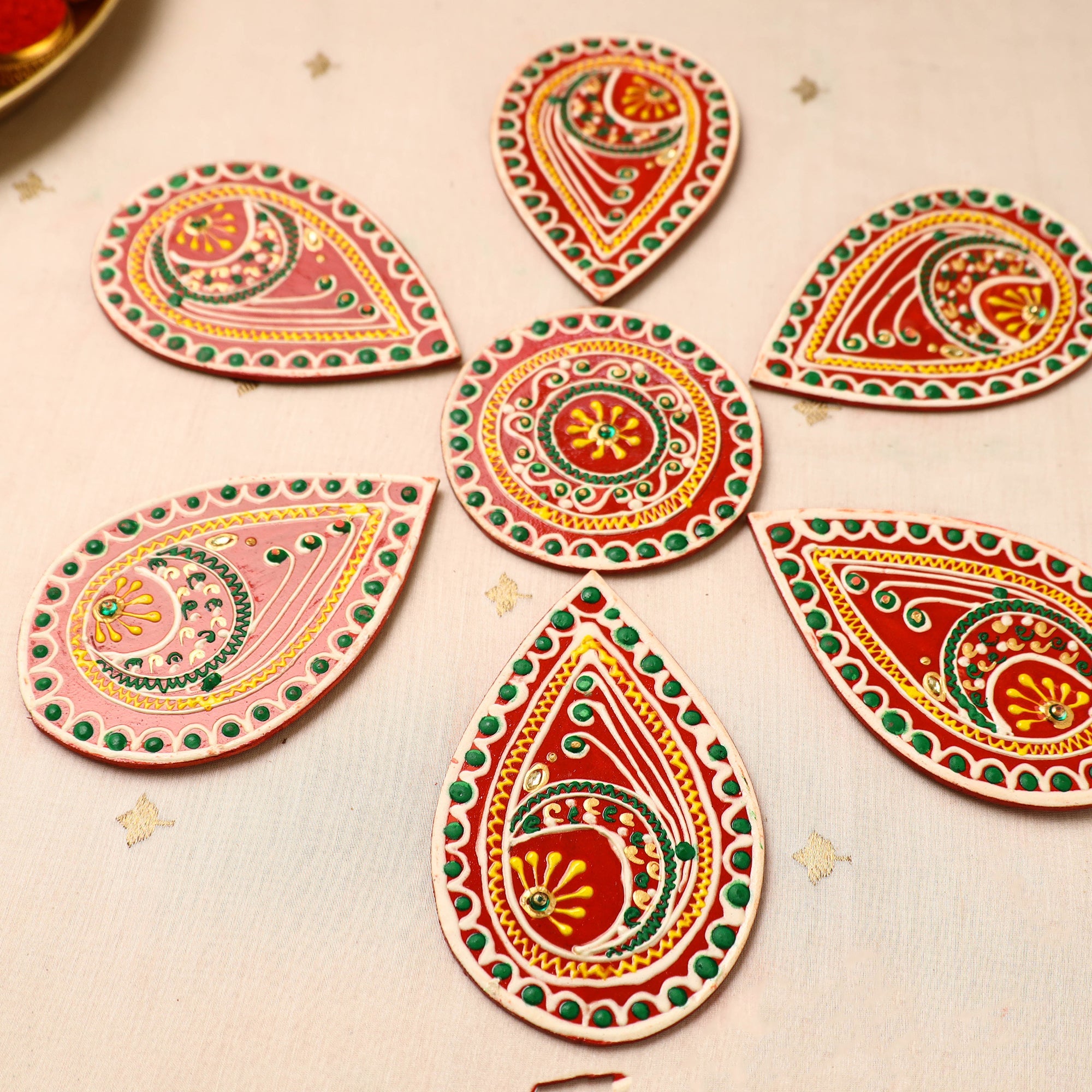  Flower Rangoli - Hand Painted Beadwork Home Decor Items