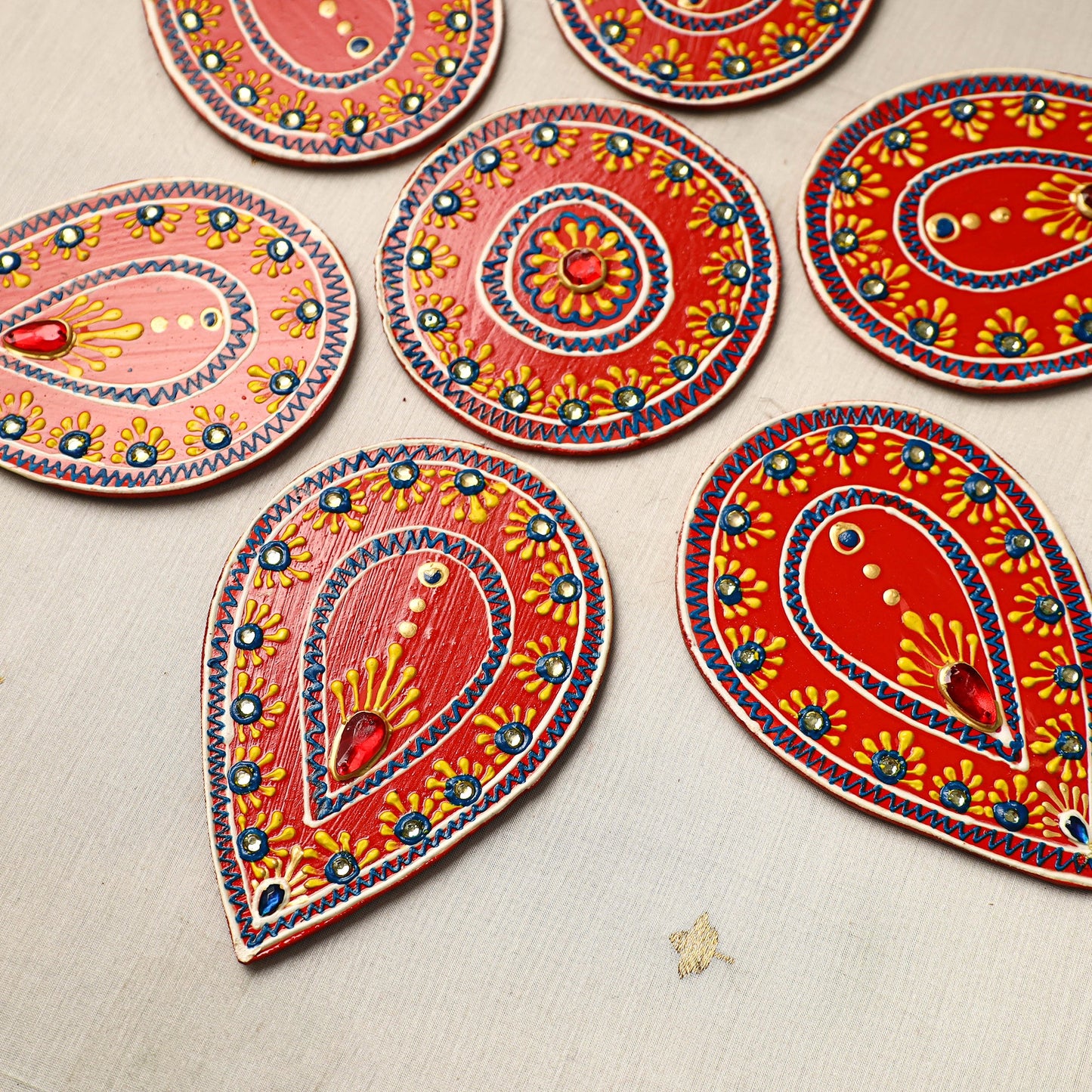 Flower - traditional hand painted beadwork decor rangoli 01