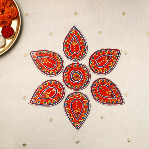 Flower - traditional hand painted beadwork decor rangoli 01