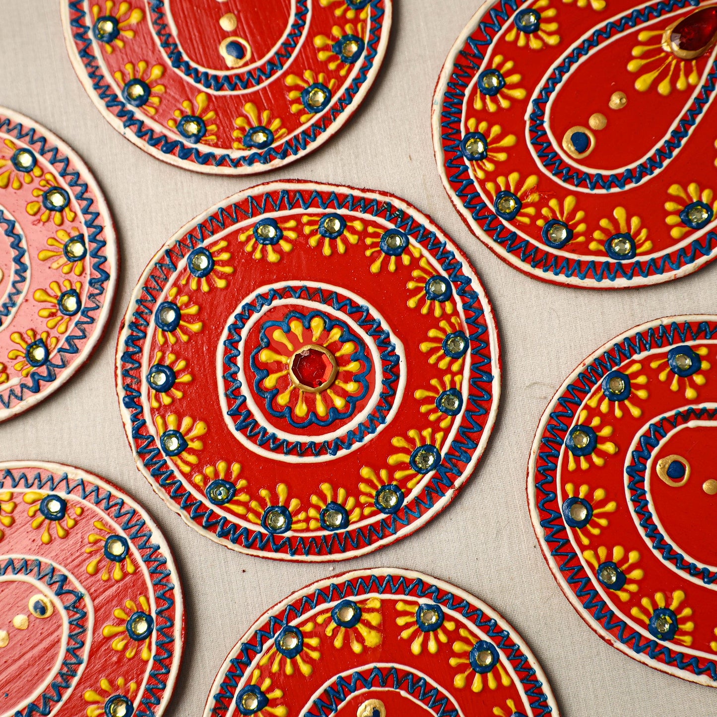 Flower - traditional hand painted beadwork decor rangoli 01