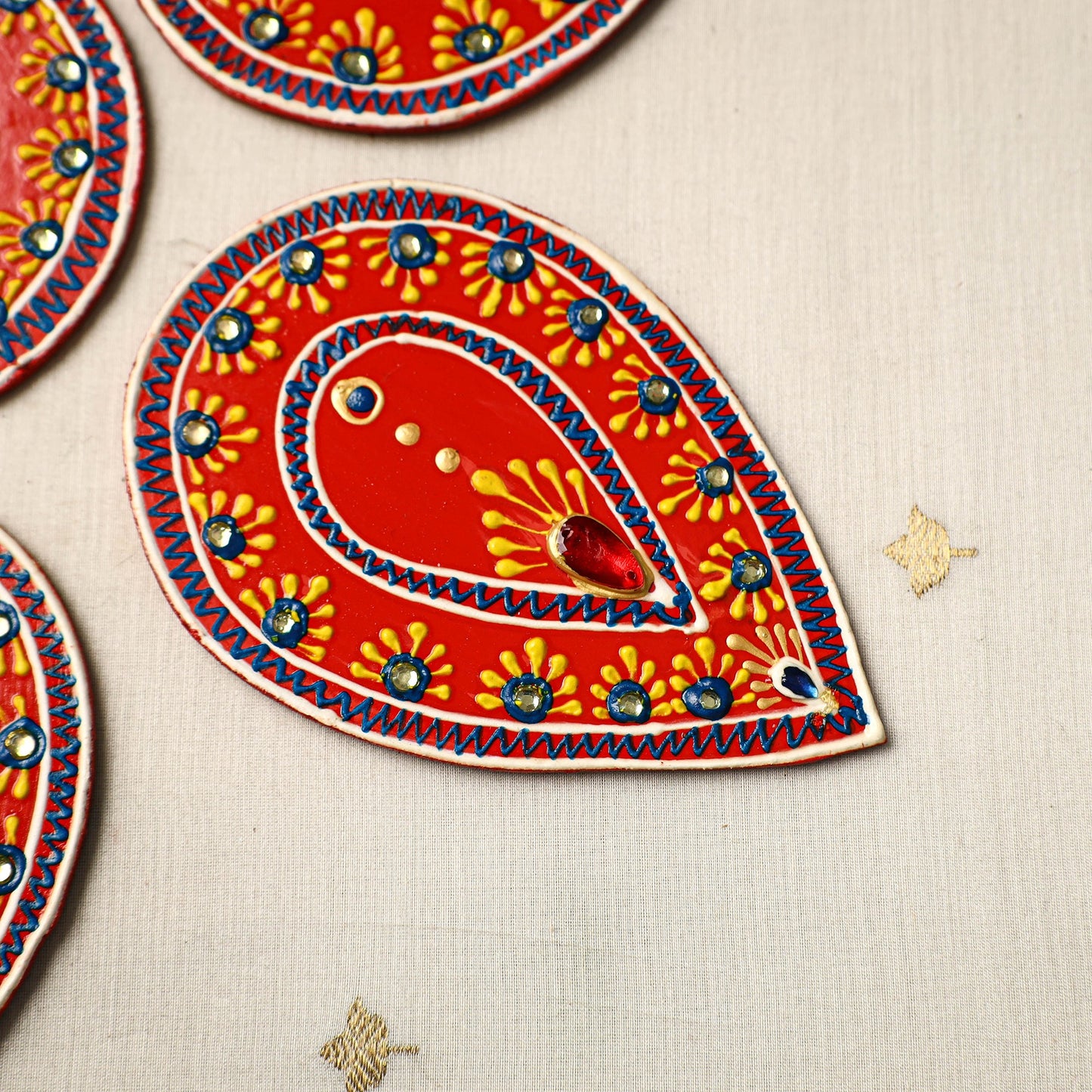 Flower - traditional hand painted beadwork decor rangoli 01