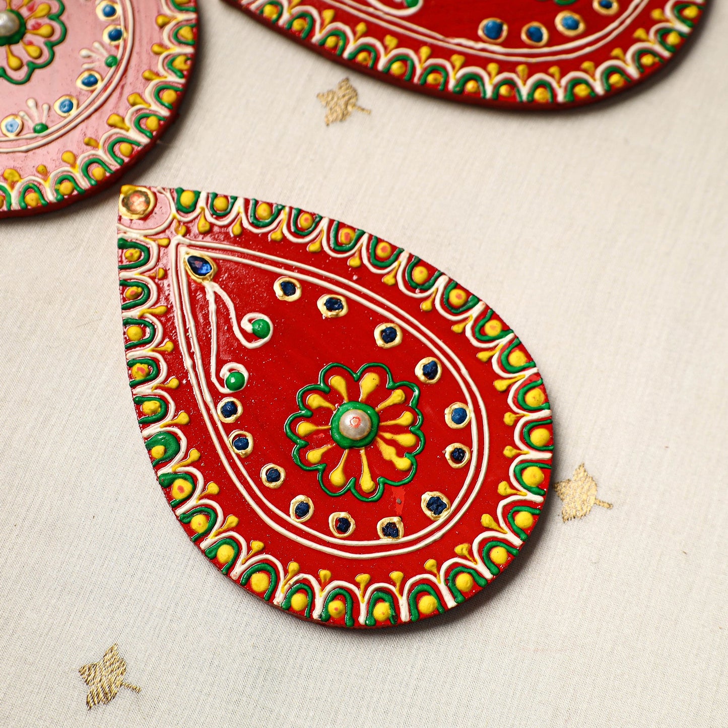 Flower - traditional hand painted beadwork decor rangoli 02