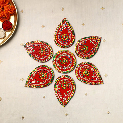Flower - traditional hand painted beadwork decor rangoli 02