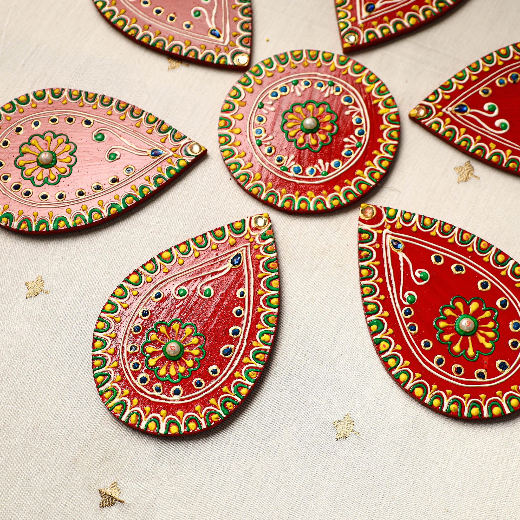 Flower - traditional hand painted beadwork decor rangoli 02