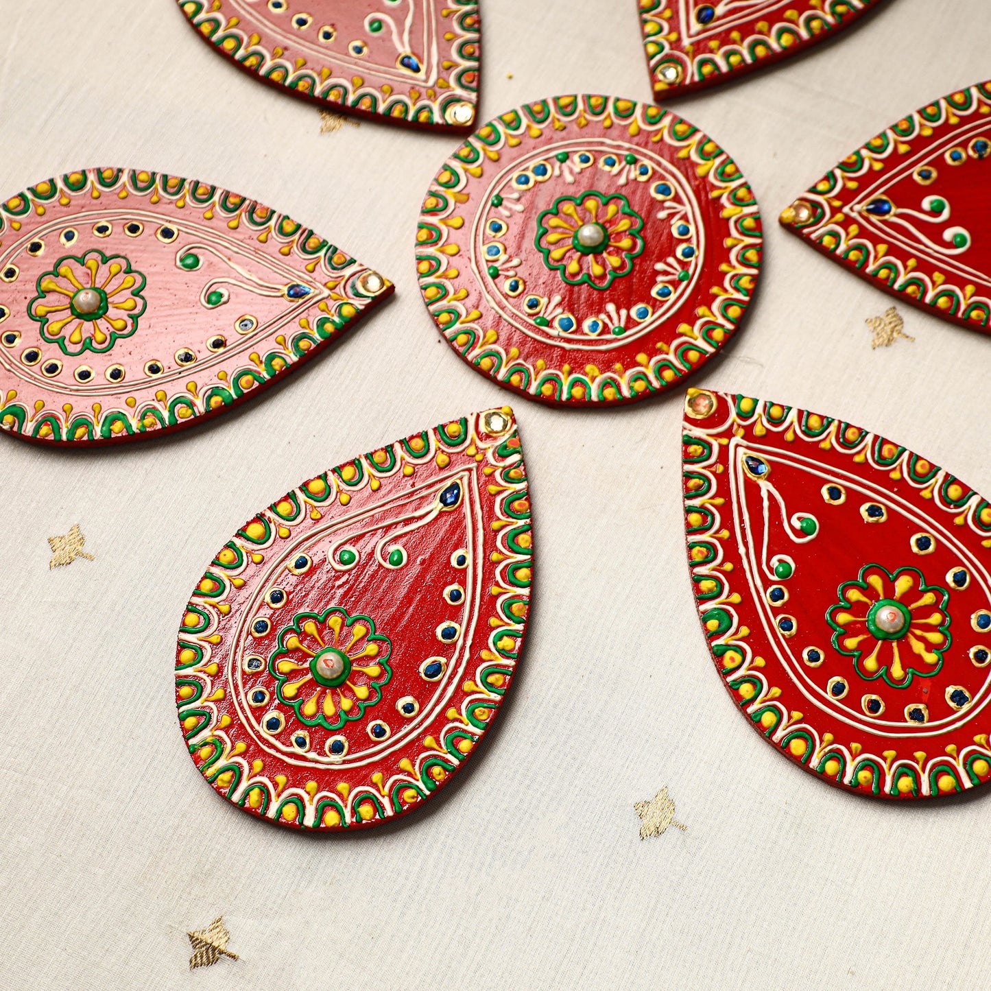 Flower - traditional hand painted beadwork decor rangoli 02