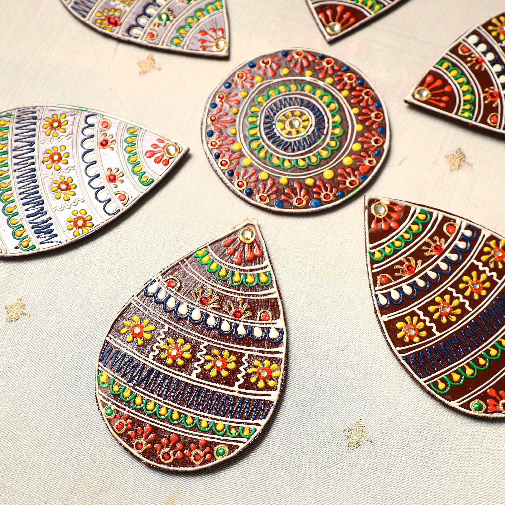 Flower - traditional hand painted beadwork decor rangoli 03