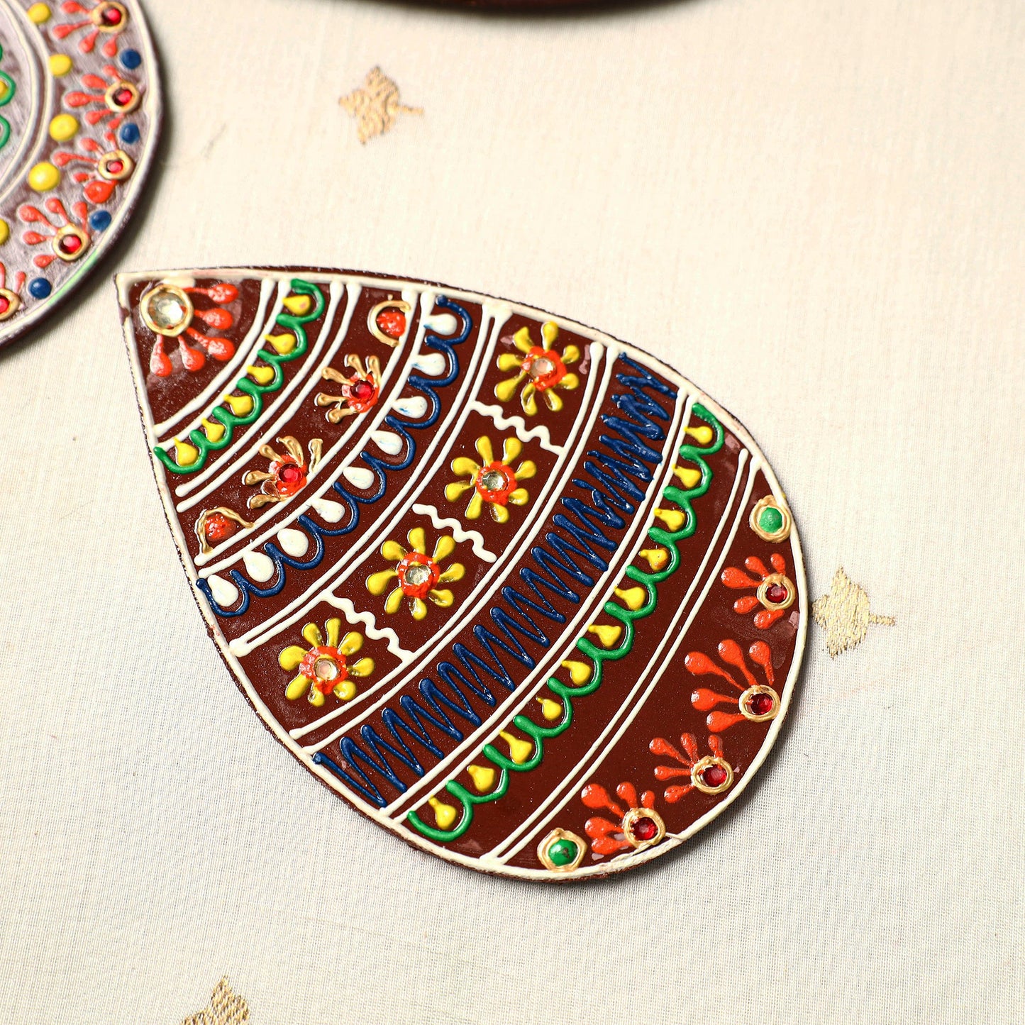 Flower - traditional hand painted beadwork decor rangoli 03