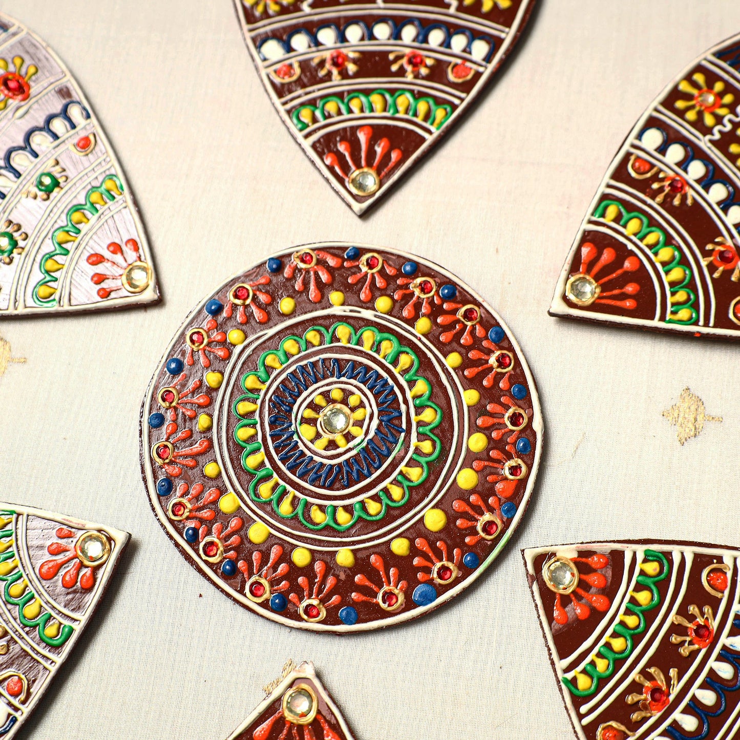 Flower - traditional hand painted beadwork decor rangoli 03