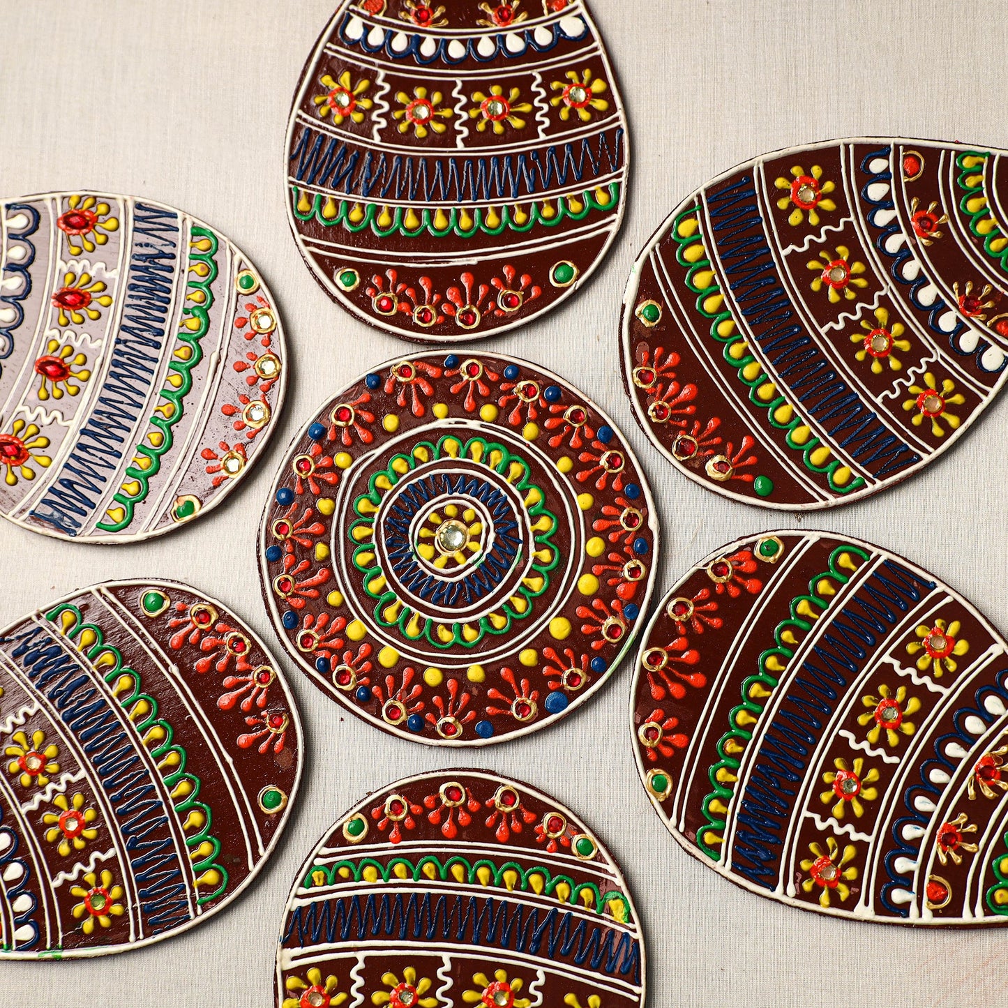 Flower - traditional hand painted beadwork decor rangoli 04