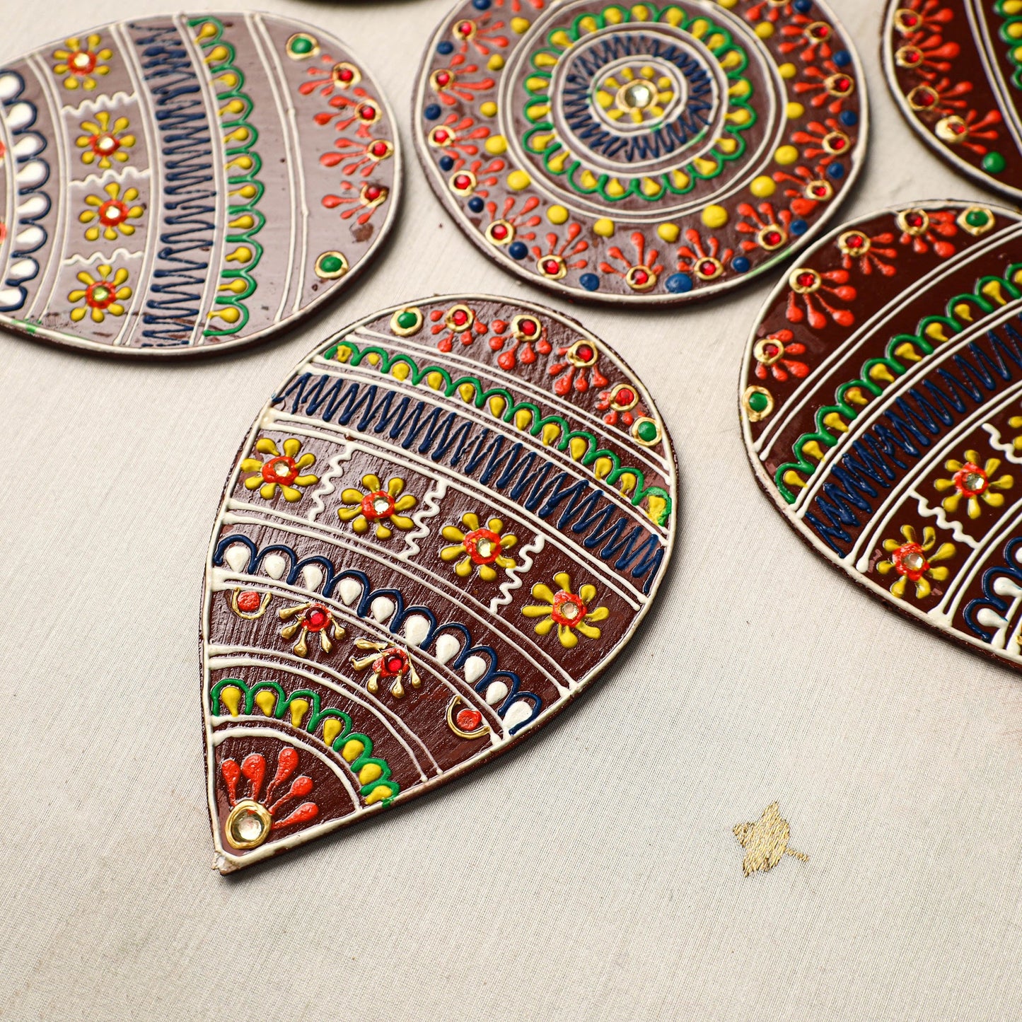 Flower - traditional hand painted beadwork decor rangoli 04