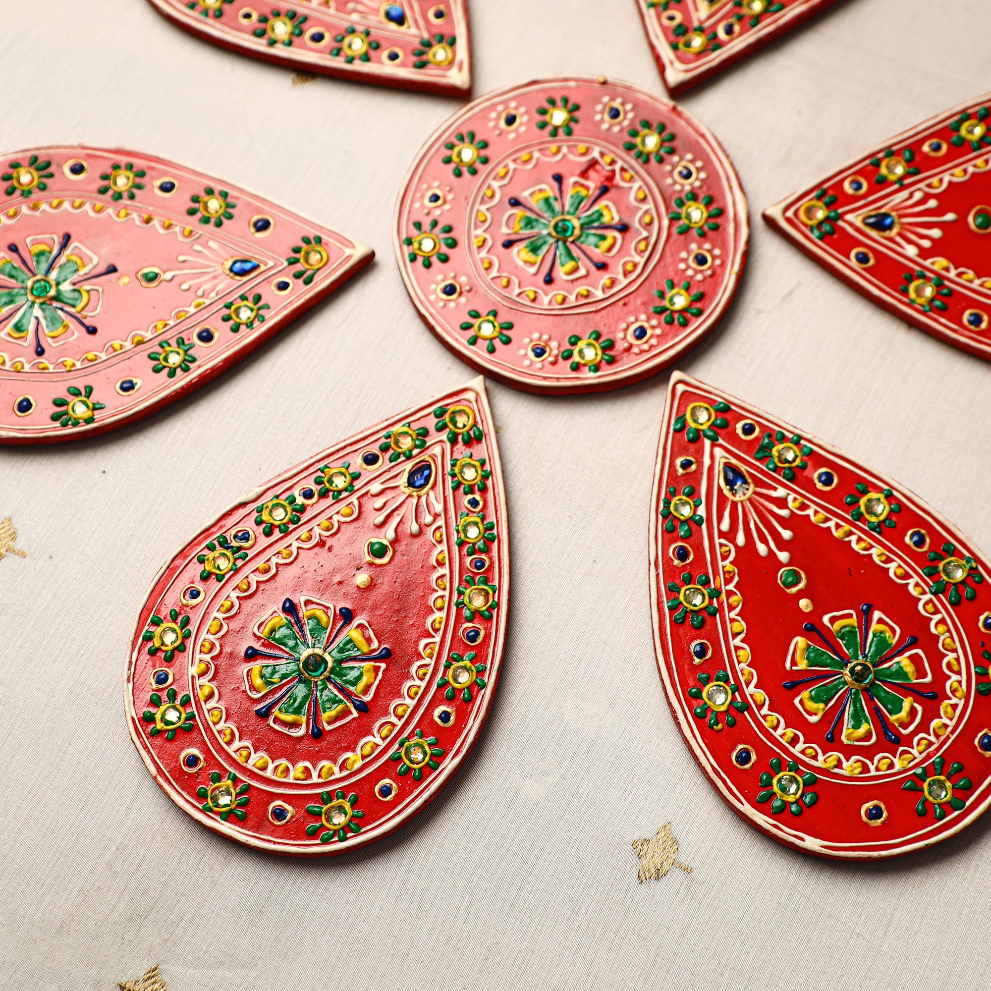 Flower - traditional hand painted beadwork decor rangoli 05