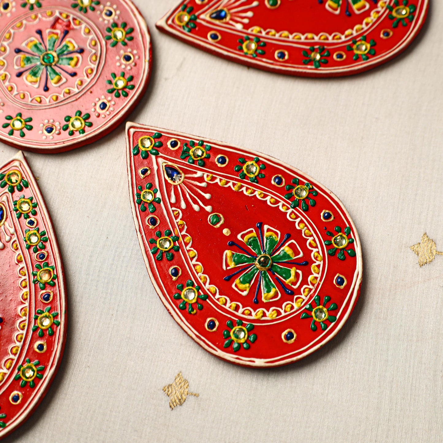 Flower - traditional hand painted beadwork decor rangoli 05