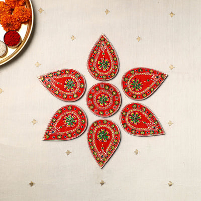 Flower - traditional hand painted beadwork decor rangoli 05