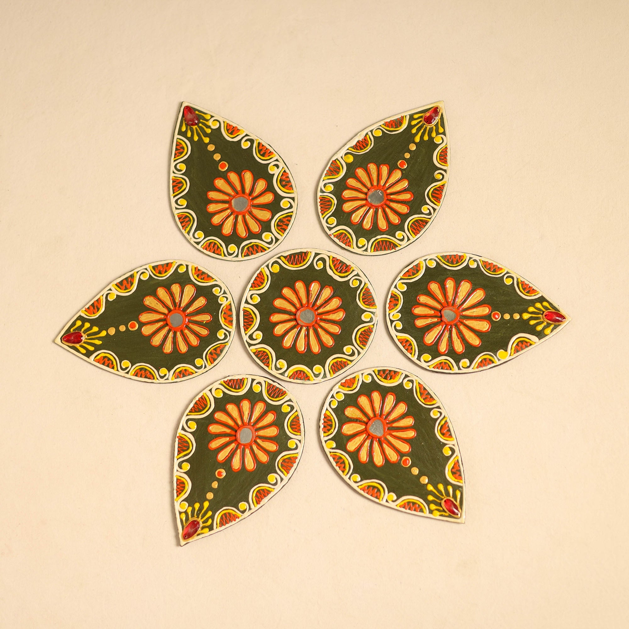 Flower - traditional hand painted beadwork decor rangoli 25