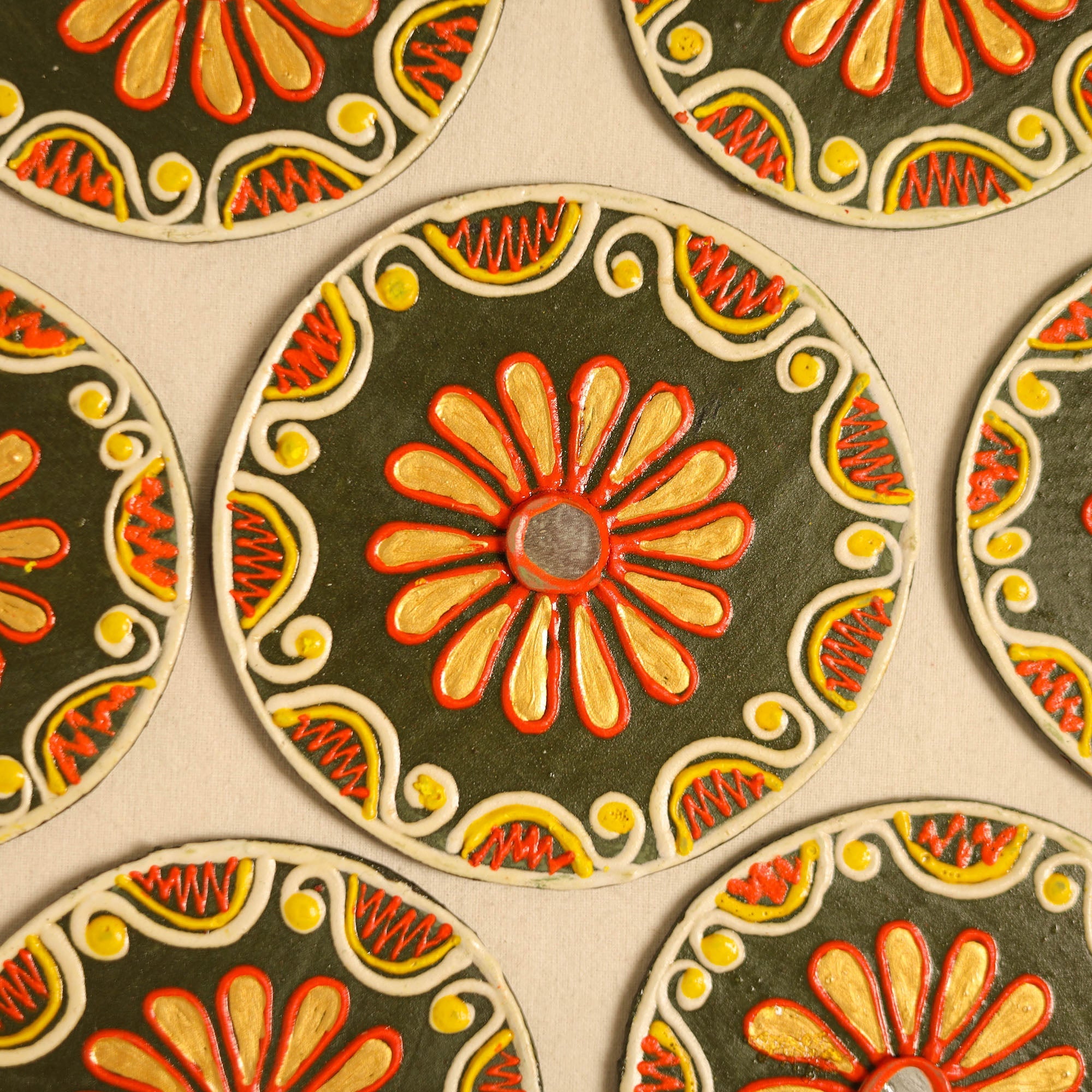 Flower - traditional hand painted beadwork decor rangoli 25