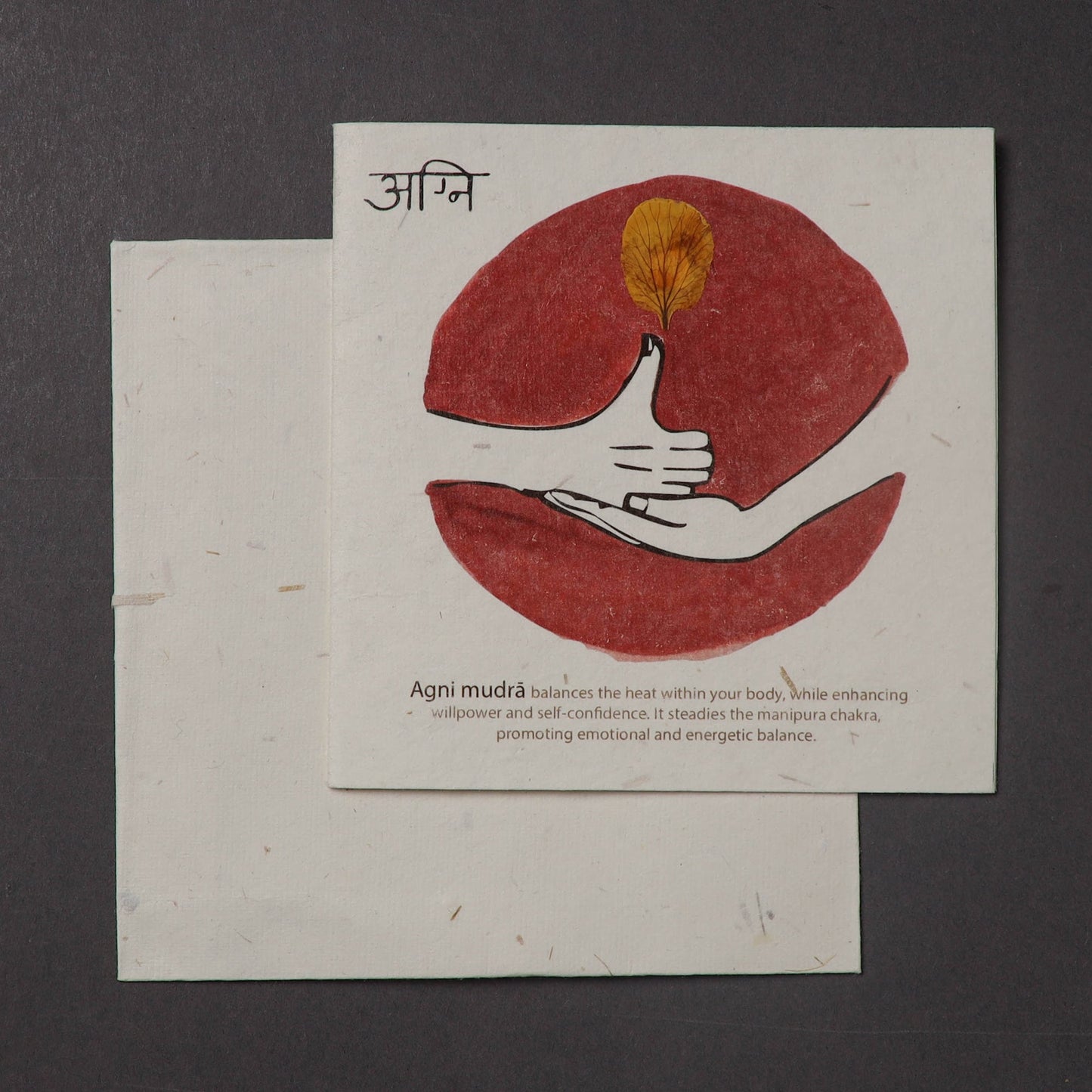 Flying Lotus Mudra - Handmade Paper Greeting Card 
