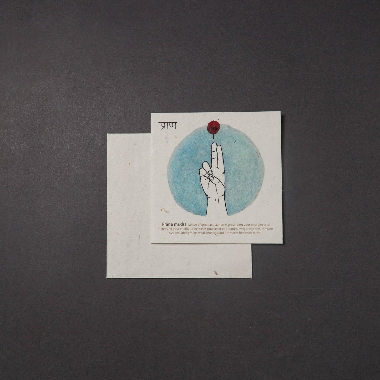 Flying Lotus Mudra - Handmade Paper Greeting Card 