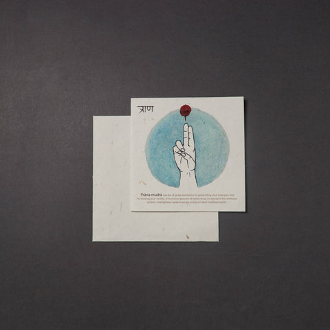 Flying Lotus Mudra - Handmade Paper Greeting Card 