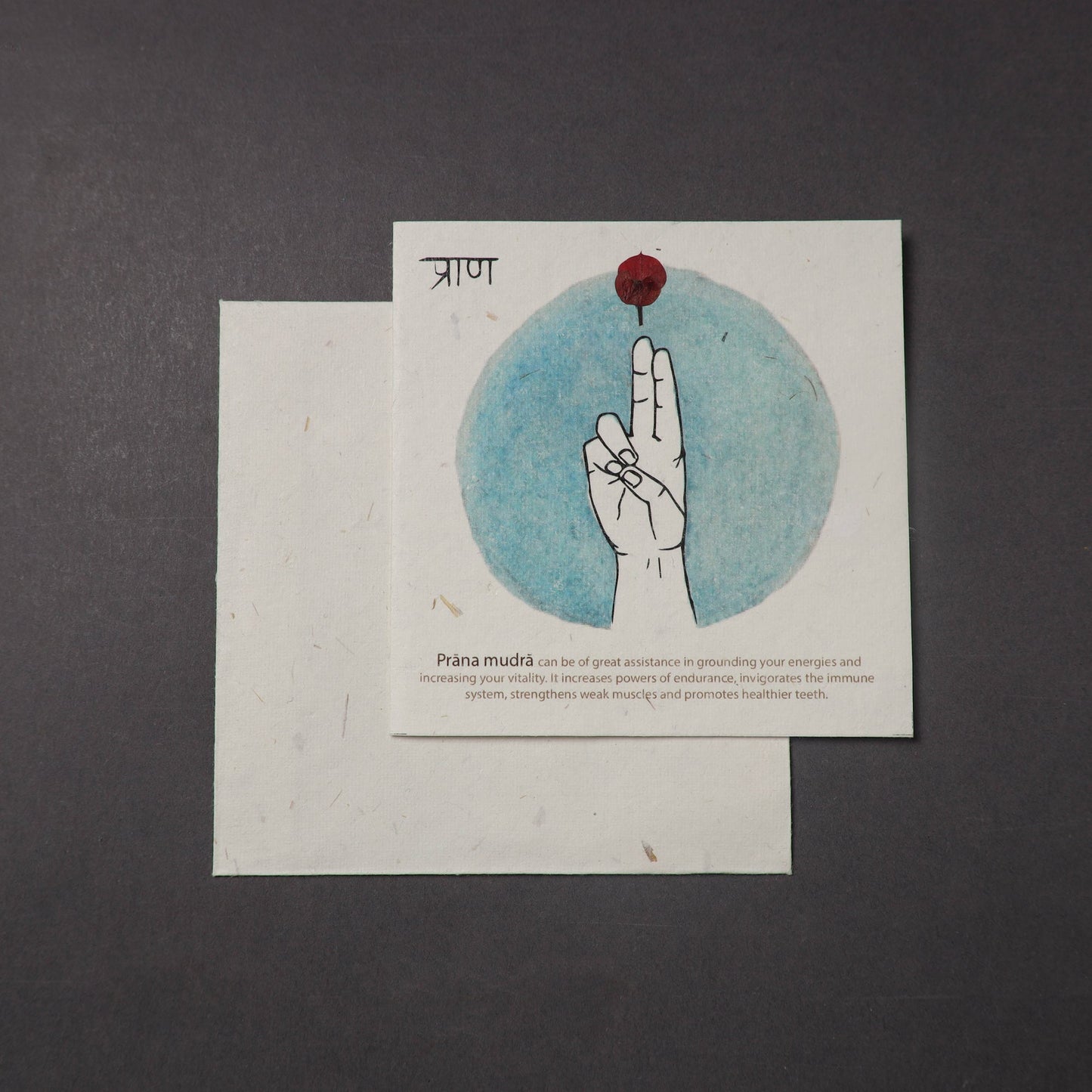 Flying Lotus Mudra - Handmade Paper Greeting Card 