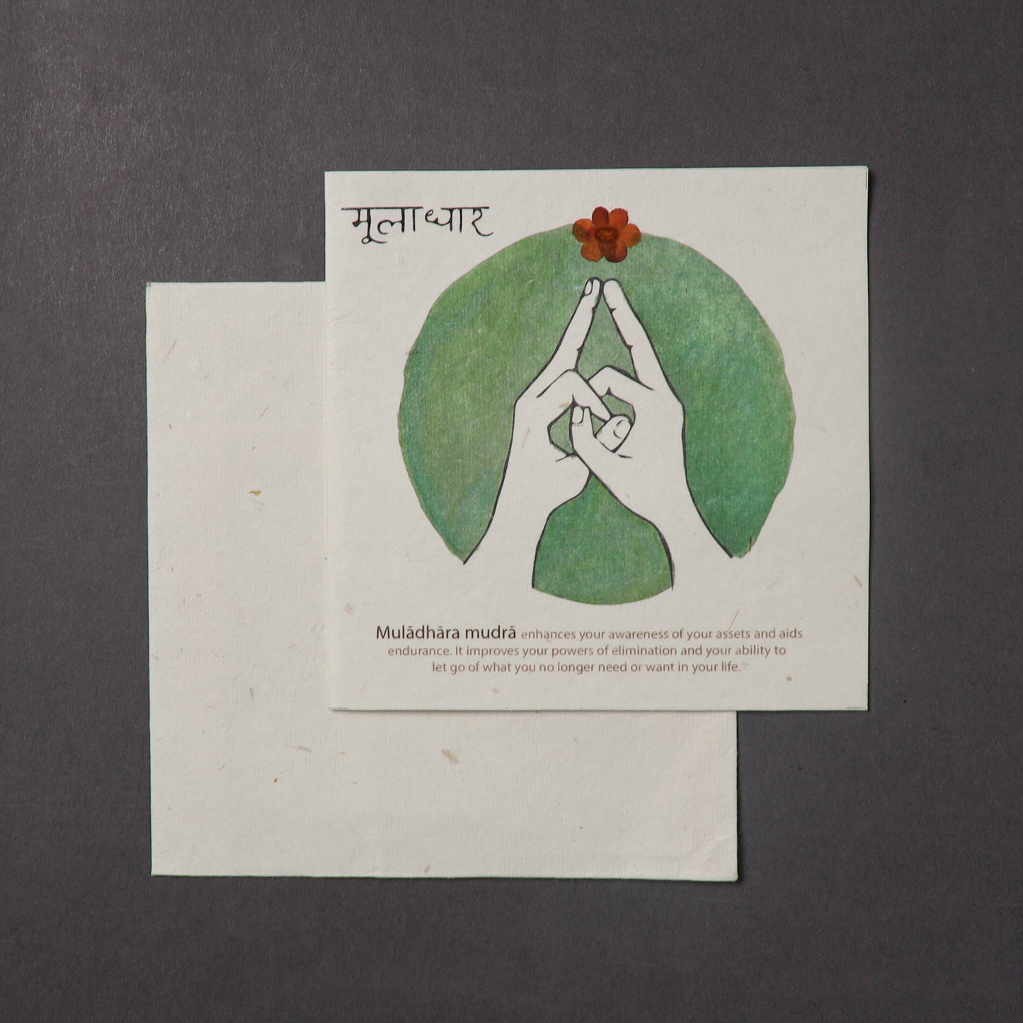 Flying Lotus Mudra - Handmade Paper Greeting Card 