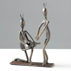  Folk Dance - Handmade Recycled Metal Sculpture by Debabrata Ruidas 