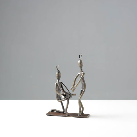  Folk Dance - Handmade Recycled Metal Sculpture by Debabrata Ruidas 