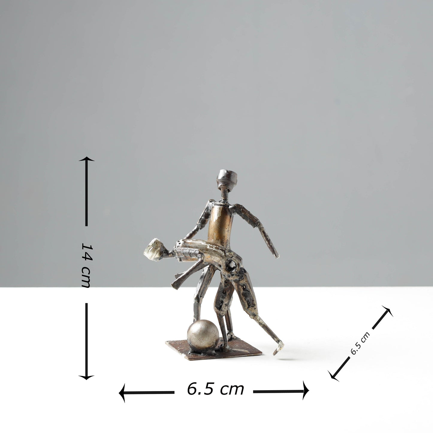 player metal sculpture