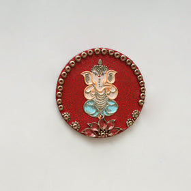 Ganesha - handpainted clay art wall frame 01 - handcrafted