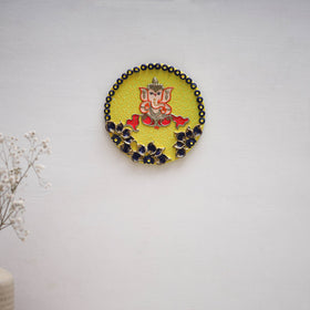 Ganesha - handpainted clay art wall frame 05 - handcrafted