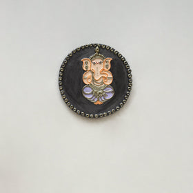 Ganesha - handpainted clay art wall frame 13 - handcrafted